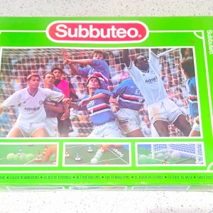 Subbuteo Vintage Football Set Green Box w/ Playing Pitch Cloth, Teams, Goals for sale on Ebay