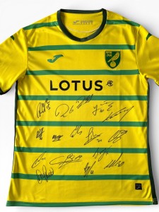 Signed Norwich City Shirt by 16 - PROOF/COA- Makama Diallo Wrighrt Jurasek for sale on Ebay
