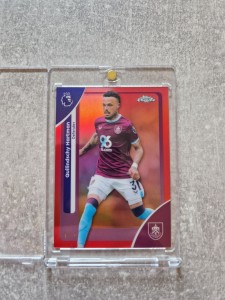 Quilindschy Hartman Red Refractor 1/5 Topps Chrome Premier League Burnley SSP for sale on Ebay