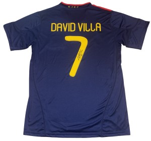 David Villa Signed Spain 2010 World Cup Winners Shirt With PHOTO PROOF for sale on Ebay