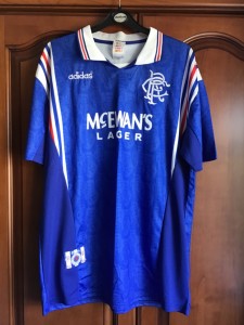 Rangers Retro Home Shirt 1996/7 -Gascoigne No 8 Size 2XL Outstanding condition for sale on Ebay