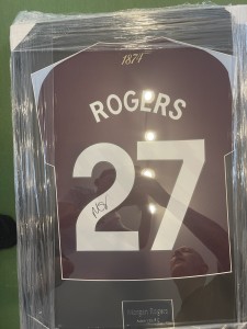 Morgan Rogers Aston Villa F.C. Framed Signed Shirt ROGERS 27 Display and Coa for sale on Ebay