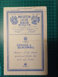 1953 Brighton & Hove Albion v Wrexham FA Cup Football Programme 16th Dec 1953 for sale on Ebay