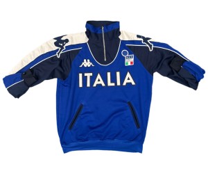 Kappa Italy Blue Football Training Top Long Sleeve Half Zip Shirt Adults Size M for sale on Ebay