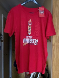 Arsenal FA Cup Winners 2015 Training T-Shirt Red Short Sleeve Adults Size L for sale on Ebay