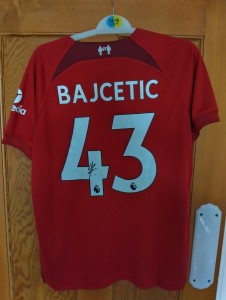 Stefan Bajcetic Signed Liverpool 2024-25 Home Football Shirt Medium for sale on Ebay