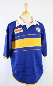 LEEDS RHINOS Asics Rugby Shirt Tetleys Short Sleeve Jersey Blue 2000/01 XL - OTL for sale on Ebay