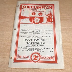 Southampton v Tottenham Hotspur Official Programme 6/11/1948 Div 2 for sale on Ebay
