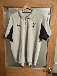 Tottenham Hotspur Spurs PUMA Polo Shirt XL Grey/Blue Short Sleeve Football Top for sale on Ebay