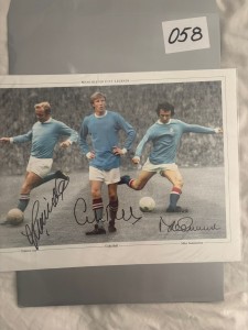 Man City FC photographed pictures signed by Colin Bell Francis Lee and Mike Sum for sale on Ebay