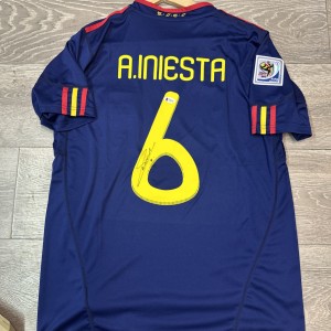 Andres Iniesta signed Spain World Cup Final shirt beckett witnessed for sale on Ebay