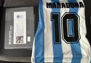 Diego Maradona Signed Argentina Shirt - ICONS COA for sale on Ebay