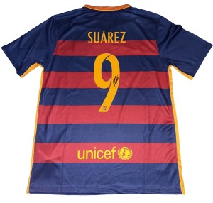 Luis Suarez Signed 2015/16 Barcelona Home Shirt With PHOTO PROOF for sale on Ebay