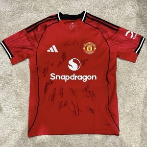 Manchester United 25/26 Squad Signed Home Shirt With COA for sale on Ebay
