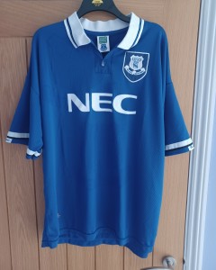 Everton Home Shirt Blue Retro '95/'96 Short Sleeve Adults XXL - Worn Once for sale on Ebay
