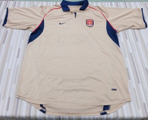 Arsenal 2001/02 Nike Men's Size XL Away Vintage Original Football Shirt Gold for sale on Ebay