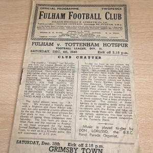 Fulham v Tottenham Hotspur Official Programme, Division 2, 4 Dec 1948 for sale on Ebay