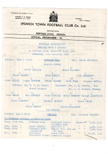 Ipswich Town  Reserves v Arsenal Reserves 1973/74- Single sheet for sale on Ebay