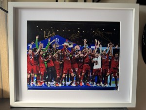 Triple Signed Liverpool Champion League Framed Photo Memorabilia for sale on Ebay