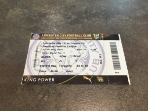 Leicester City v Everton 7 May 2016 Leicester Champions for sale on Ebay