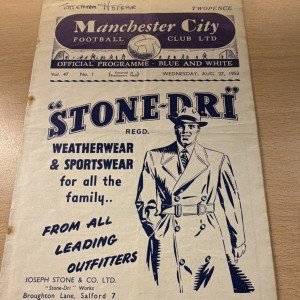 Manchester City v Tottenham Hotspur Official Programme 27 Aug 1952 Division 1 for sale on Ebay