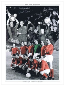 *LOW START BID* HAND SIGNED 16 x 12 MONTAGE-EDITION MAN UNITED - 1968 EC WINNERS for sale on Ebay