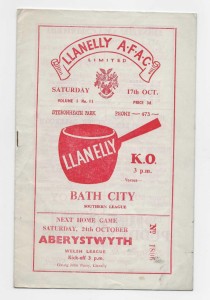 1953/54 Southern League - LLANELLY v. BATH CITY for sale on Ebay