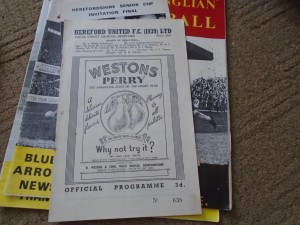 HEREFORD UNITED V BEDFORD TOWN 1954-5 for sale on Ebay