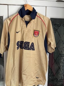 Vintage Arsenal No 10 Bergkamp Away Football Shirt 2001/2002 Please Read for sale on Ebay