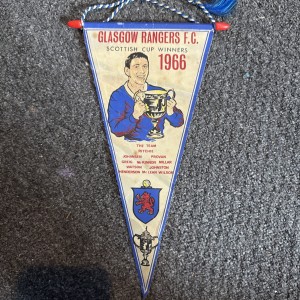 vintage Glasgow Rangers FC football pennant commemorates their 1966 season. for sale on Ebay