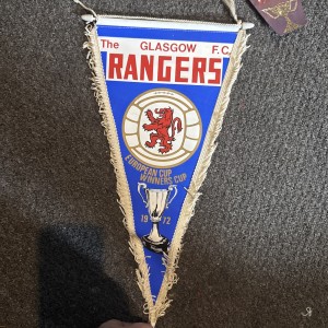 vintage Glasgow Rangers FC souvenir pennant 1972 European Cup Winners' Cup for sale on Ebay