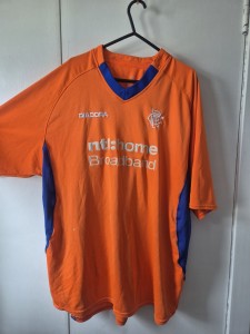 ​Vintage 2002–2003 Rangers FC Away Shirt | Diadora Orange ntl:home Kit for sale on Ebay