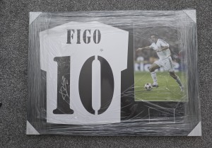 Luis Figo Back Signed Real Madrid Shirt Framed COA for sale on Ebay