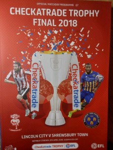 Checkatrade Trophy Final Lincoln City v Shrewsbury Town 8th April 2018 Excellent for sale on Ebay