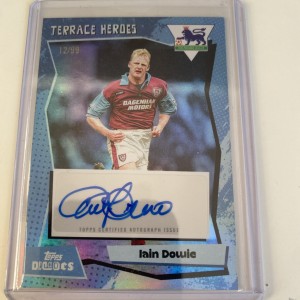 Iain Dowie Terrace Heroes Auto 12/99 West Ham Topps Decades Premier League 1990s for sale on Ebay
