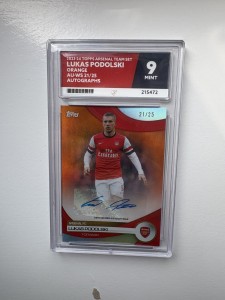 2023-24 Topps Arsenal Team Set Lukas Podolski Orange Auto /25 Ace Graded 9 for sale on Ebay
