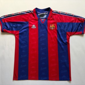 Original Authentic barcelona kappa 1995/1997 home Shirt Ronaldo extra large  for sale on Ebay