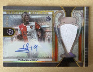 Yankuba Minteh /50 Rc MATCH WORN Patch Auto Feyenoord Brighton Topps Museum23/24 for sale on Ebay