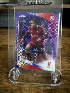 2026 Topps Chrome UCC Rio Ngumoha RC #191 Liverpool FC Serial Numbered /75 for sale on Ebay