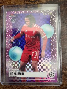 Rio Ngumoha 2025-26 Topps Finest UCL Rookie Purple /99 Liverpool FC for sale on Ebay