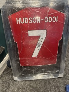 Signed Framed Hudson-Odoi Nottingham Forest Shirt With COA & Signing Photo for sale on Ebay