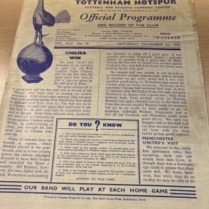 Tottenham Hotspur v Manchester United Division 1 Programme 1 Nov 1952 for sale on Ebay