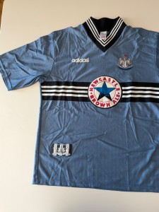 Vintage Newcastle United Shirt Large Blue Away Kit 1996 1997 Jersey Brown Ale for sale on Ebay
