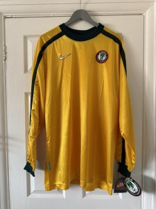 RARE Yellow Nigeria Nike Longsleeve Goalkeeper Shirt. 1998. XL. BNWT. RRP £250. for sale on Ebay