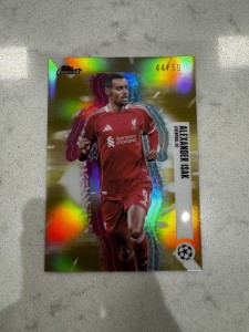 2025/26 Topps Finest UCC Alexander Isak Hologlow /50 Gold Case Hit Liverpool  for sale on Ebay