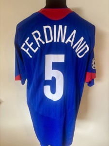 Manchester United away FERDINAND 2005/06 match worn issue champions league shirt for sale on Ebay