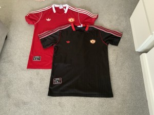 Pair Of Manchester United adidas Originals Terrace Icons Jerseys In Size Medium! for sale on Ebay