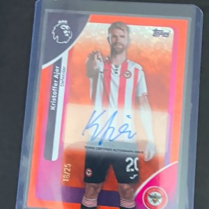 Topps 2025-26 Premier League Kristoffer Ajer Brentford Autograph AC-KA /25 for sale on Ebay