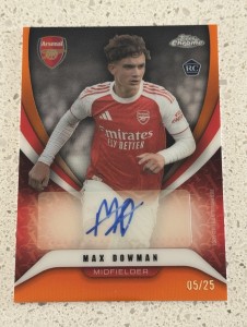 Topps Premier League Max Dowman Arsenal RC Auto 2025-26 Chrome CA-MD 05/25 for sale on Ebay