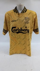 Adidas Liverpool FC 1995 96 Away Shirt Yellow Carlsberg for sale on Ebay